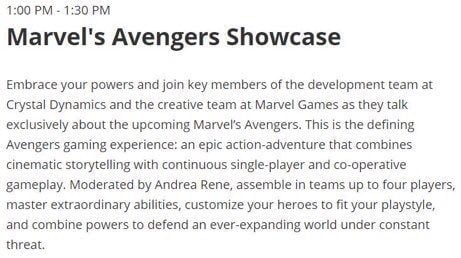 Marvel's Avengers Game Information E3 Coliseum